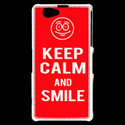 Coque Sony Xperia Z1 Compact Keep Calm Smile Rouge