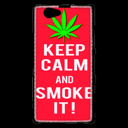 Coque Sony Xperia Z1 Compact Keep Calm Smoke Rouge