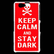 Coque Sony Xperia Z1 Compact Keep Calm Stay dark Rouge