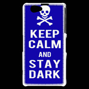 Coque Sony Xperia Z1 Compact Keep Calm Stay dark Bleu