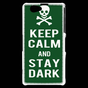 Coque Sony Xperia Z1 Compact Keep Calm Stay dark Vert