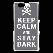 Coque Sony Xperia Z1 Compact Keep Calm Stay dark Gris