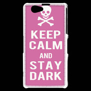 Coque Sony Xperia Z1 Compact Keep Calm Stay dark Rose