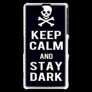 Coque Sony Xperia Z1 Compact Keep Calm Stay dark Noir