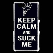 Coque Sony Xperia Z1 Compact Keep Calm Suck me Noir