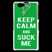 Coque Sony Xperia Z1 Compact Keep Calm Suck me Vert