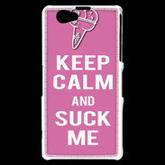 Coque Sony Xperia Z1 Compact Keep Calm Suck me Rose