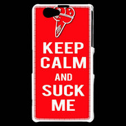 Coque Sony Xperia Z1 Compact Keep Calm Suck me Rouge