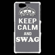 Coque Sony Xperia Z1 Compact Keep Calm Swag Gris