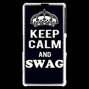 Coque Sony Xperia Z1 Compact Keep Calm Swag Noir