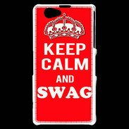 Coque Sony Xperia Z1 Compact Keep Calm Swag Rouge