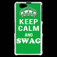 Coque Sony Xperia Z1 Compact Keep Calm Swag Vert