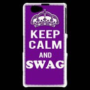 Coque Sony Xperia Z1 Compact Keep Calm Swag Violet