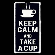 Coque Sony Xperia Z1 Compact Keep Calm Take a cup Noir