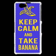 Coque Sony Xperia Z1 Compact Keep Calm Take Banana Bleu