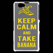 Coque Sony Xperia Z1 Compact Keep Calm Take Banana Gris