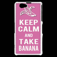 Coque Sony Xperia Z1 Compact Keep Calm Take Banana Rose