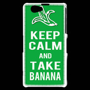 Coque Sony Xperia Z1 Compact Keep Calm Take Banana Vert