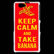 Coque Sony Xperia Z1 Compact Keep Calm Take Banana Rouge