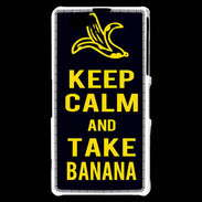 Coque Sony Xperia Z1 Compact Keep Calm Take Banana Noir