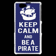 Coque Sony Xperia Z1 Compact Keep Calm Be a Pirate Bleu
