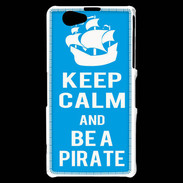 Coque Sony Xperia Z1 Compact Keep Calm Be a Pirate Cyan