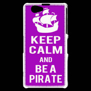 Coque Sony Xperia Z1 Compact Keep Calm Be a Pirate Violet