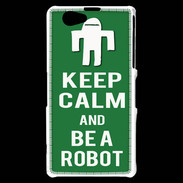 Coque Sony Xperia Z1 Compact Keep Calm Be a Robot Vert