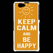 Coque Sony Xperia Z1 Compact Keep Calm Be Happy Orange