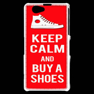 Coque Sony Xperia Z1 Compact Keep Calm Buy Shoes Rouge