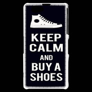Coque Sony Xperia Z1 Compact Keep Calm Buy Shoes Noir