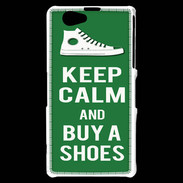 Coque Sony Xperia Z1 Compact Keep Calm Buy Shoes Vert