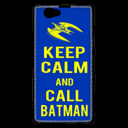 Coque Sony Xperia Z1 Compact Keep Calm Batman Bleu