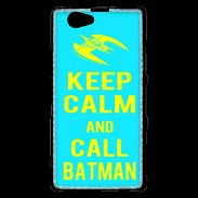 Coque Sony Xperia Z1 Compact Keep Calm Batman Cyan
