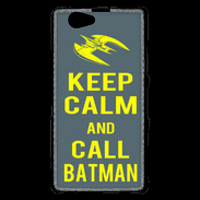 Coque Sony Xperia Z1 Compact Keep Calm Call Batman Gris