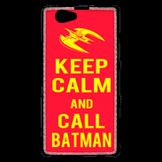 Coque Sony Xperia Z1 Compact Keep Calm Call Batman Rouge