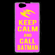 Coque Sony Xperia Z1 Compact Keep Calm Call Batman Rose