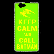 Coque Sony Xperia Z1 Compact Keep Calm Call Batman Vert pomme