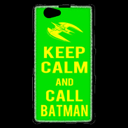 Coque Sony Xperia Z1 Compact Keep Calm Call Batman Vert
