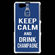 Coque Sony Xperia Z1 Compact Keep Calm Drink Champagne Bleu