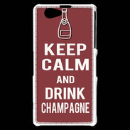 Coque Sony Xperia Z1 Compact Keep Calm Drink Champagne Brique