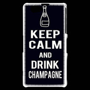 Coque Sony Xperia Z1 Compact Keep Calm Drink champagne Noir