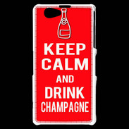 Coque Sony Xperia Z1 Compact Keep Calm Drink champagne Rouge
