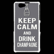 Coque Sony Xperia Z1 Compact Keep Calm Drink champagne Gris