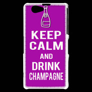 Coque Sony Xperia Z1 Compact Keep Calm Drink champagne Violet