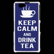 Coque Sony Xperia Z1 Compact Keep Calm Drink Tea Bleu