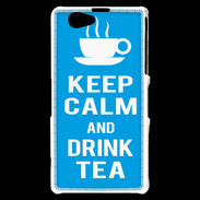Coque Sony Xperia Z1 Compact Keep Calm Drink Tea Cyan
