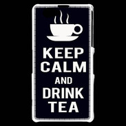 Coque Sony Xperia Z1 Compact Keep Calm Drink Tea Noir