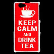 Coque Sony Xperia Z1 Compact Keep Calm Drink Tea Rouge