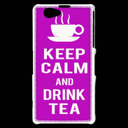 Coque Sony Xperia Z1 Compact Keep Calm Drink Tea Violet